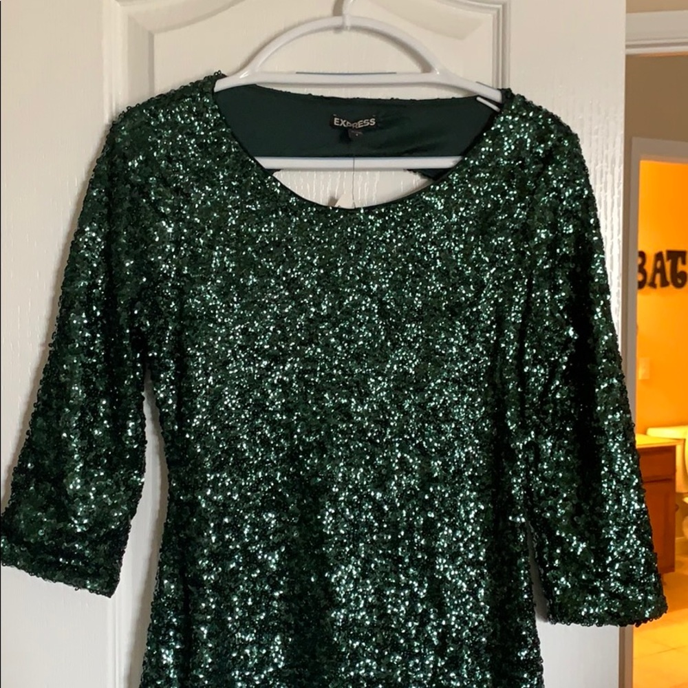 Green, sparkly dress